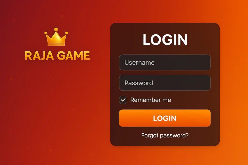 Raja Game Login Page